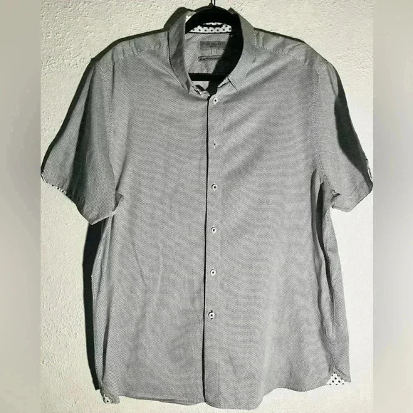 Ted Baker London Blue & White Printed Button Shirt 100% Cottom Size 7 - Picture 1 of 8